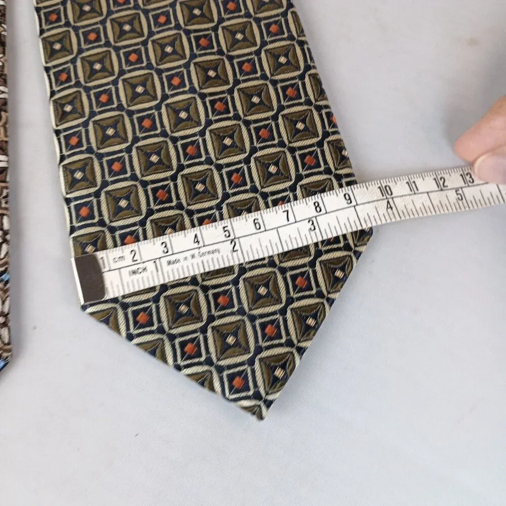 Lot‎ Of 2 BRUNO PIATTELLI Men's Tie Jacquard 100% Silk Hand Made 59.5